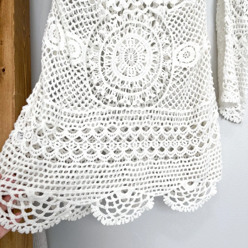 Missguided | Crochet Lace Up Mini Dress Coverup - Picture 14 of 16